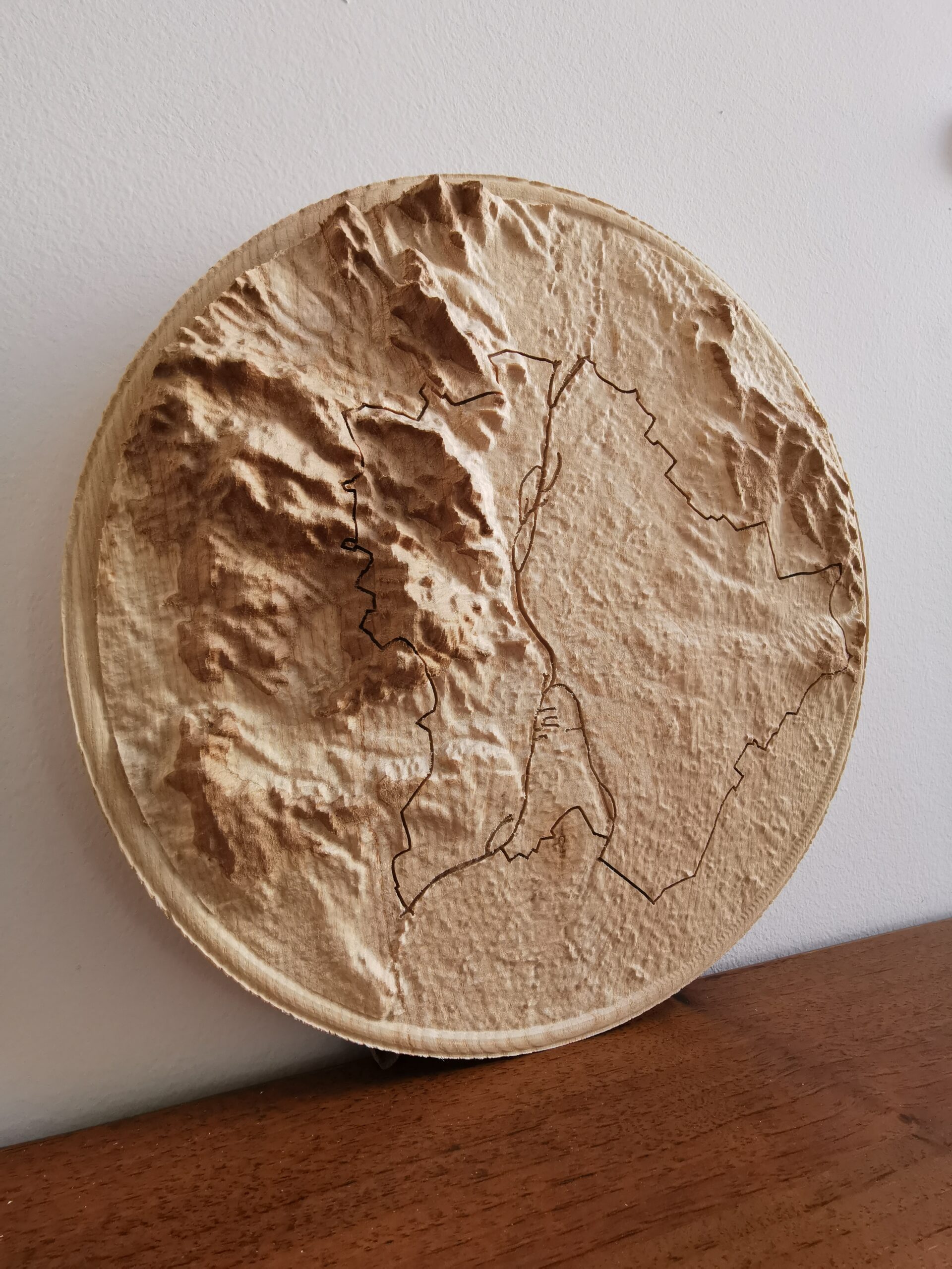 3D Relief Map w/ Boundaries